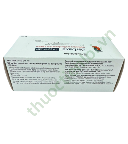 Zerbaxa 1g/0.5g MSD (Hộp 10 lọ x 20ml)