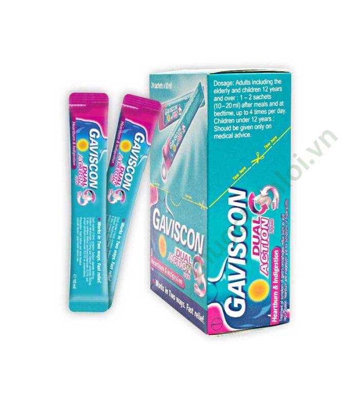 Hộp 24 gói dung dịch uống Gaviscon Dual Action
