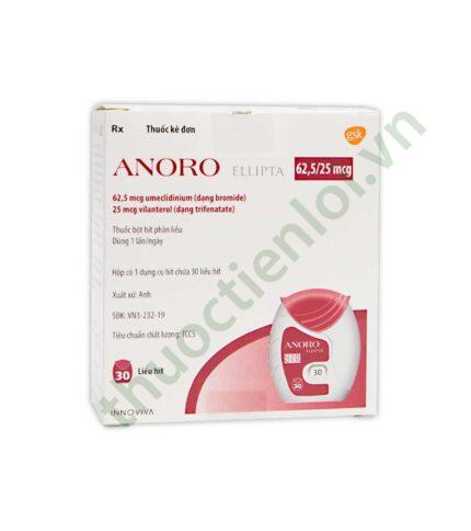 Thuốc bột hít điều trị Anoro Ellipta 62.5/25mcg