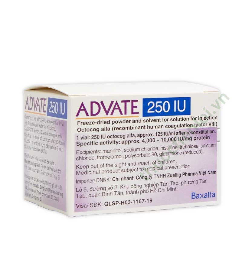 Advate 250IU 2ML Takeda (h/1 lọ) - Thuốc Tiện Lợi