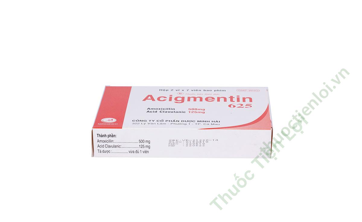 Acigmentin 625Mg Minh Hải (H/14V) 1 Acigmentin 625Mg Minh Hải (H/14V)