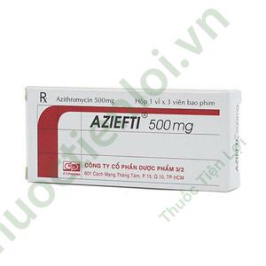 Aziefti Azithromycin 500Mg - F Aziefti Azithromycin 500Mg - F.T ( Hộp/ 3 Viên )