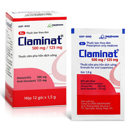 Claminat 500/125 Mg Imexpharm (h/12 gói)