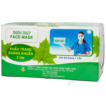 Khẩu Trang Kháng Khuẩn Thiên Thủy Xanh 3 Lớp 50 Cái