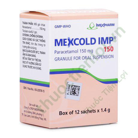 Mexcold Paracetamol 150Mg Imexpharm (H/12G/1 Mexcold Paracetamol 150Mg Imexpharm (H/12G/1.4Gr)
