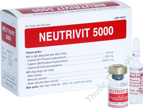 Neutrivit 5000 Tiêm Bidiphar(H/4 Lọ Bột Và 4 Ống Dung Môi)