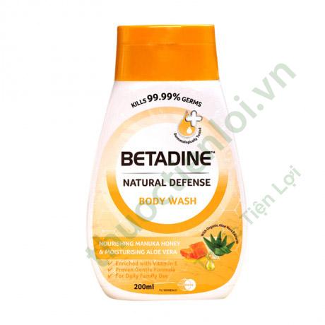 Betadine Natural Defense Mundipharma Sữa Tắm Kháng Khuẩn Tự Nhiên Chiết Xuất Mật Ong Và Lô Hội (C
