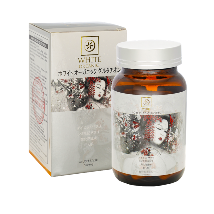 White Organic Gluthione Viên Uống Trắng Da 500Mg (c/60v)