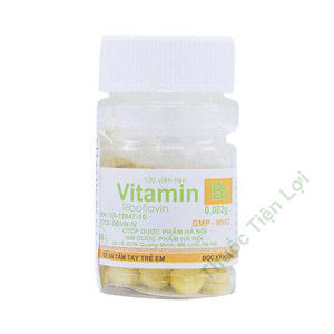 Vitamin B2 Riboflavin 2Mg Hà Nội Pharma (C/100V)