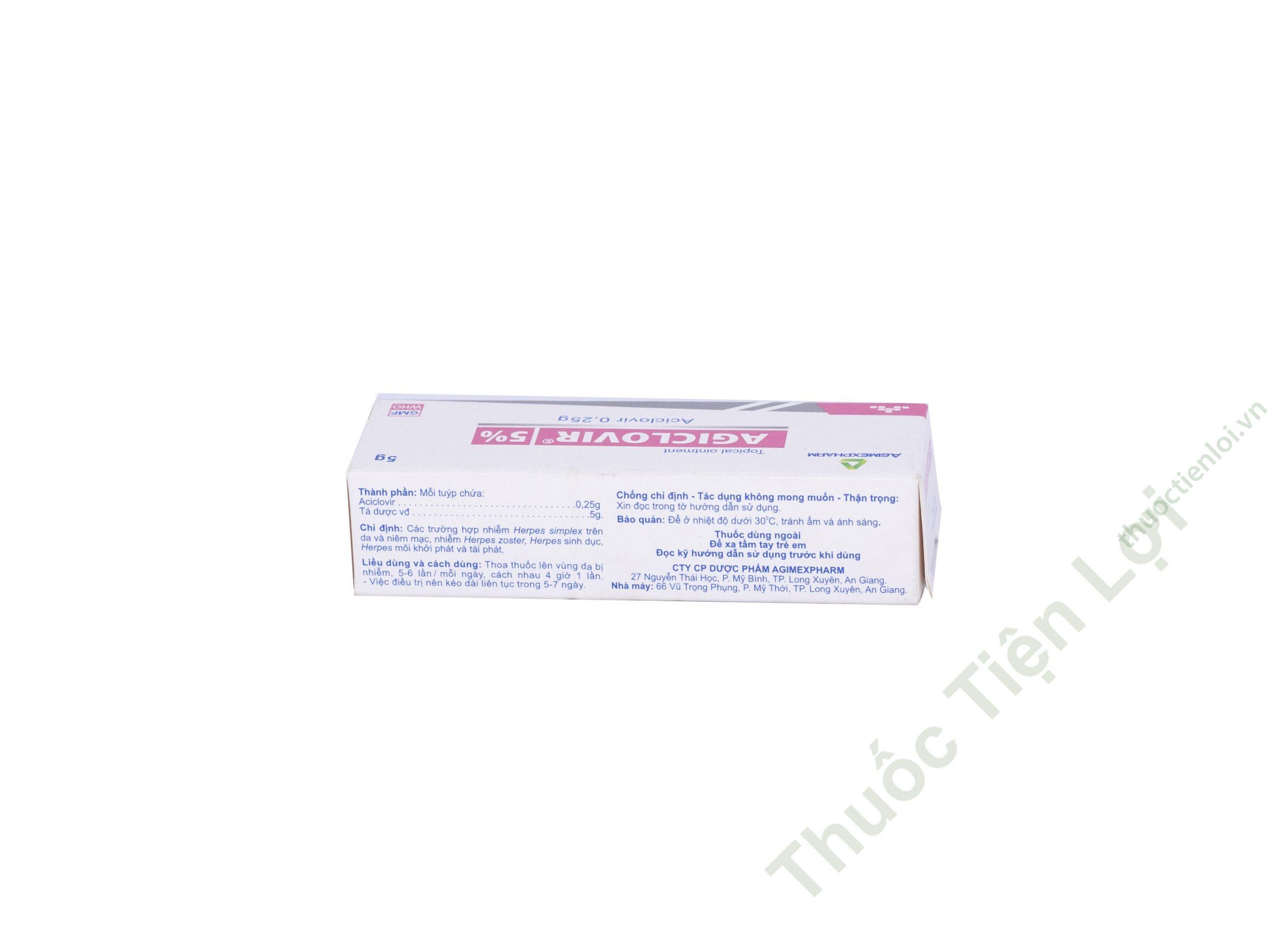 Agiclovir Acyclovir 5% Agimexpharm (T/5Gr) 1 Agiclovir Acyclovir 5% Agimexpharm (T/5Gr)