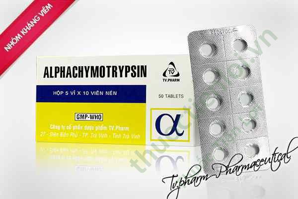 Alphachymotrypsin 4.2Mg T Alphachymotrypsin 4.2Mg T.V Pharm (H/50V) (vỉ Thường)