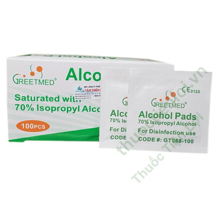 Bông Tẩm Cồn Alcohol Pads Greetmed (H/100M) 1 Bông Tẩm Cồn Alcohol Pads Greetmed (H/100M)