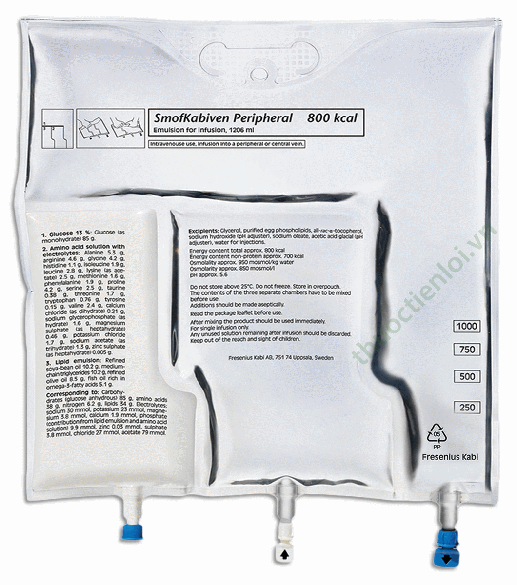 smofkabiven 1206ml SMOFKABIVEN PERIPHERAL 1206ML - Ảnh 1