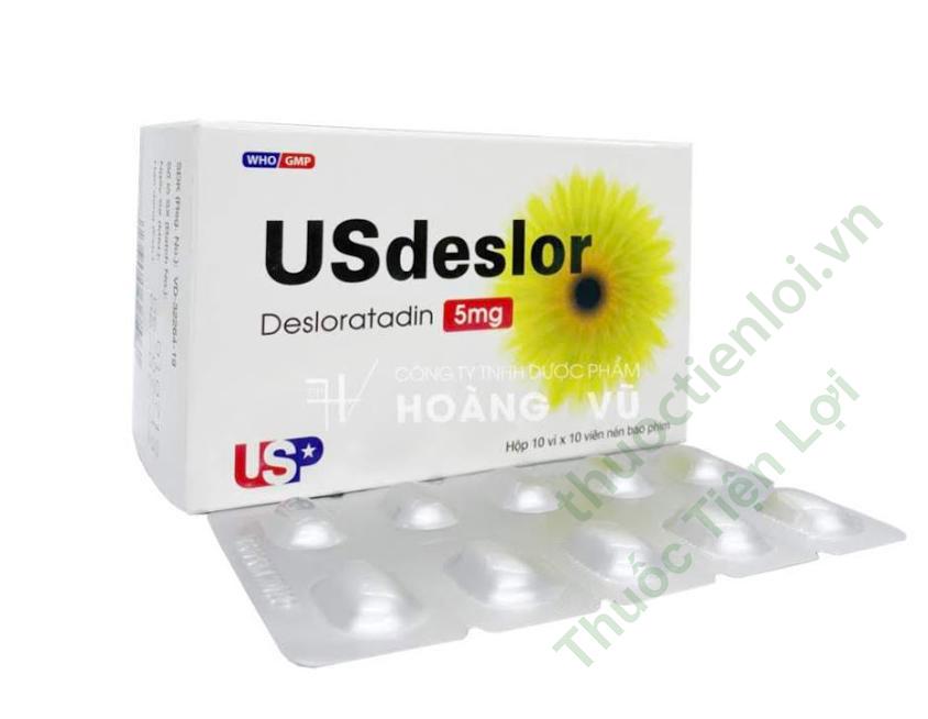 usdeslor_desloratadin_5mg_usp.jpg Usdeslor Desloratadin 5Mg USP (h/100v) - Ảnh 1