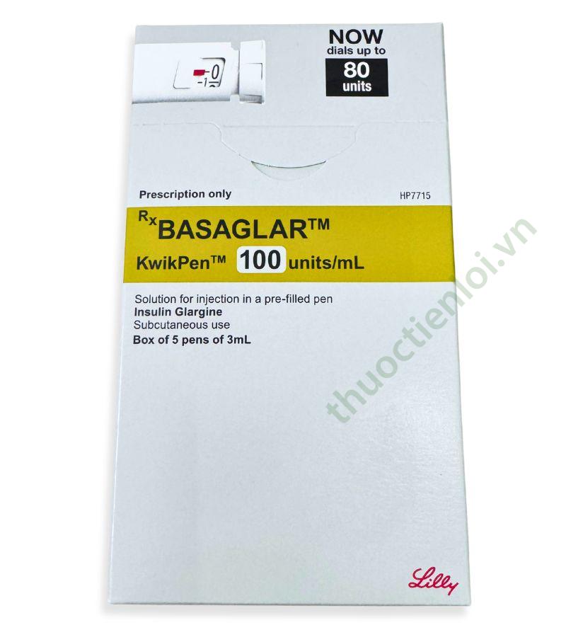 Thuoc Basaglar 100U mL BASAGLAR KwikPen 100U/mL 5x3mL Lilly