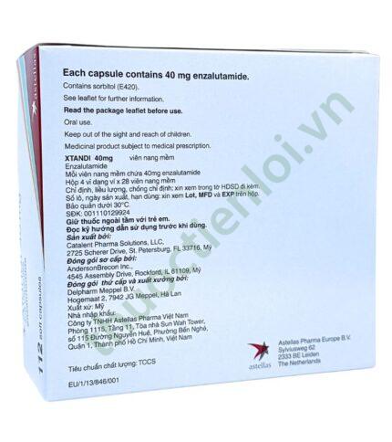 Xtandi 40mg Astellas điều trị ung thư tuyến tiền liệt ở nam giới