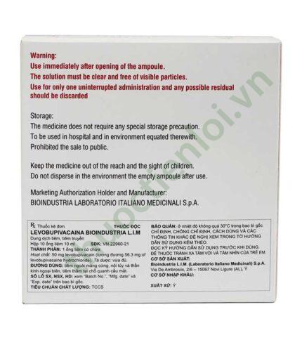 Levobupivacaina Bioindustria LIM 5mg/ml