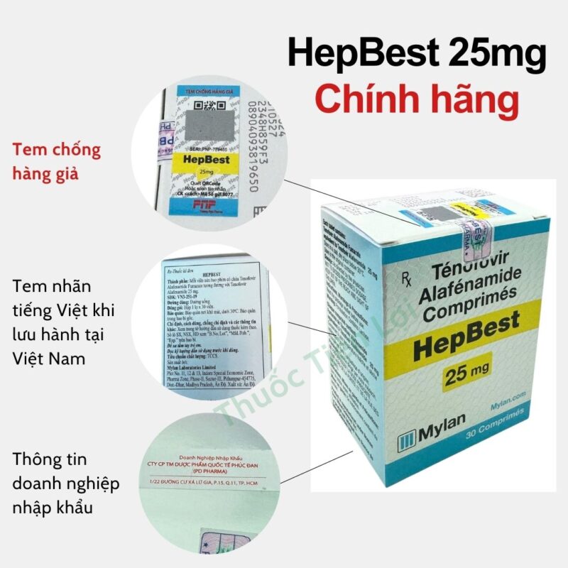Hepbest 25mg Mylan - Hàng chính hãng