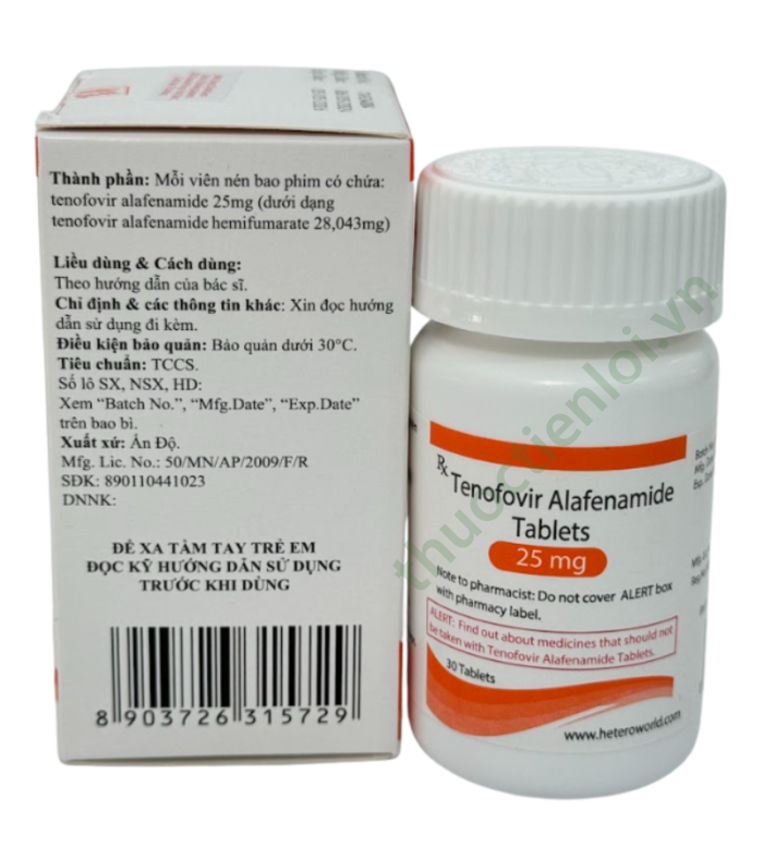 Tenofovir Alafenamide 25mg Hetero (H/30 viên)