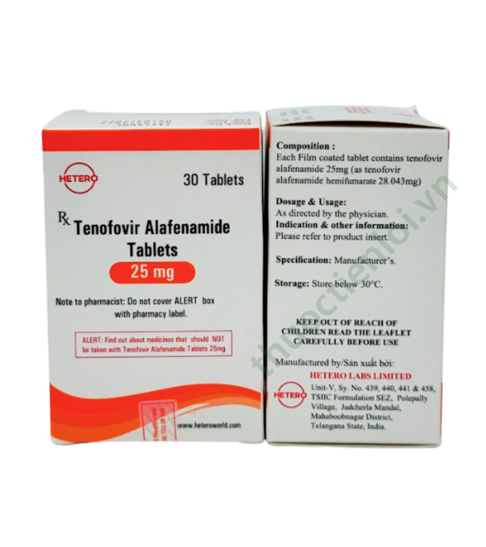Thuốc điều trị viêm gan Tenofovir Alafenamide 25mg Hetero