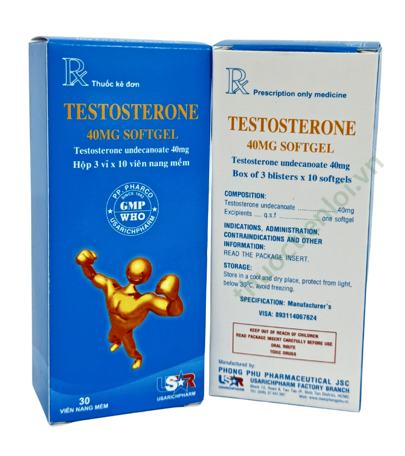thuoc tang testosterone 40mg Testosterone 40mg Sofgel Usarichpharm (H/30v)
